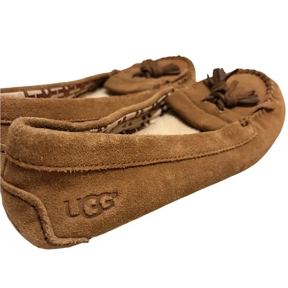 UGG Tan Suede Loafers with Tassels - Picture 2 of 4